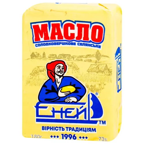 Масло Еней солодковершкове селянське 73% 180г