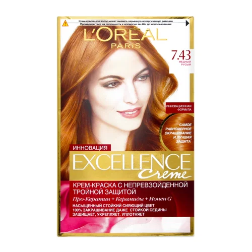 Крем-фарба Для Волосся Excellence Мідний Русявий №7.43, Лореаль