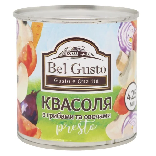 Квасоля Bel Gusto біла в томаті з грибами 425мл