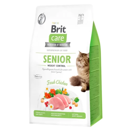Корм сухий Brit Care Weight Control з куркою для літніх котів із зайвою вагою 400г