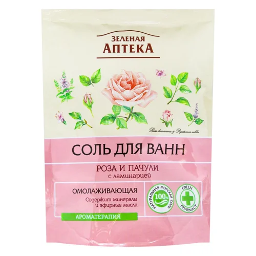 Сіль Green Pharmacy для ванн Троянда та пачулі 500г