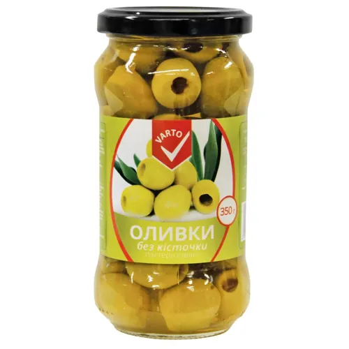 Оливки зелені без кісточки Varto 350г