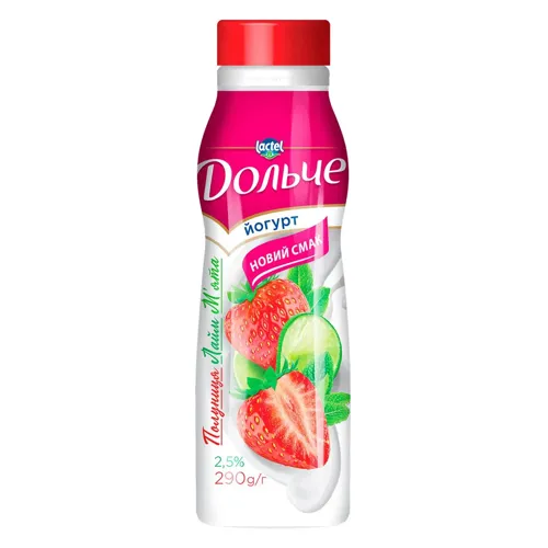Йогурт полуниця-лайм-м'ята 2,5% Дольче 290г