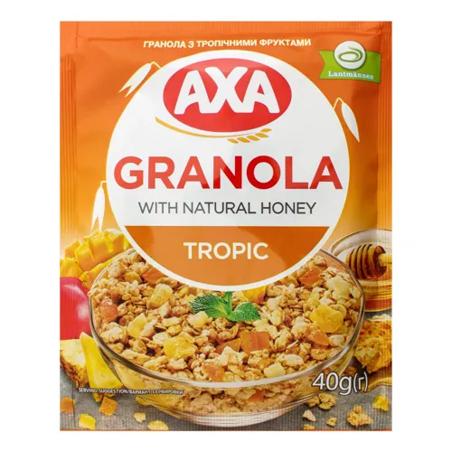 Гранола з тропічними фруктами Аха м/у 40г