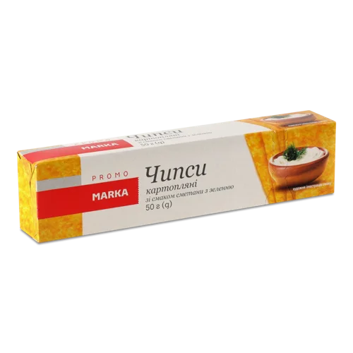 Чипси Картопляні З Смаком Сметани З Зеленню Marka Promo к/у, 50г