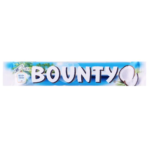 Цукерка з м'якоттю кокоса, вкрита молочним шоколадом Bounty м/у 2х28.5г