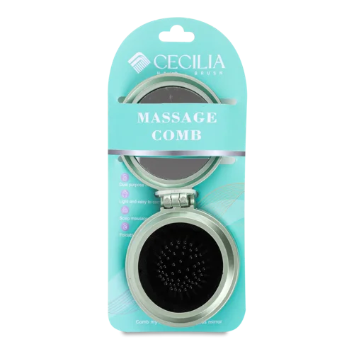 Масажна Щітка Складна З Дзеркальцем, 14.5х6.5см №8690R Cecilia, 1шт