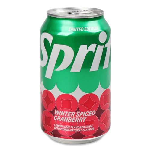 Напій Газований Sprite Cranberry, з/б, 0.33 л