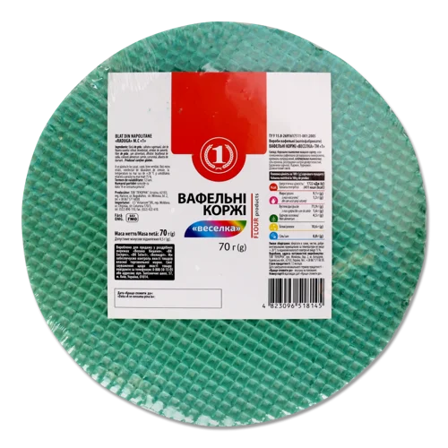 Вафельні Коржі Веселка ТМ '1', в/ґ, 70г