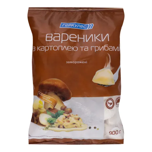 Вареники з картоплею та грибами Геркулес м/у 900г