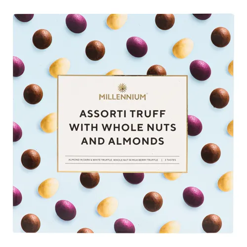 Цукерки з цільними горіхами та мигдалем Assorti Truff Millennium к/у 180г