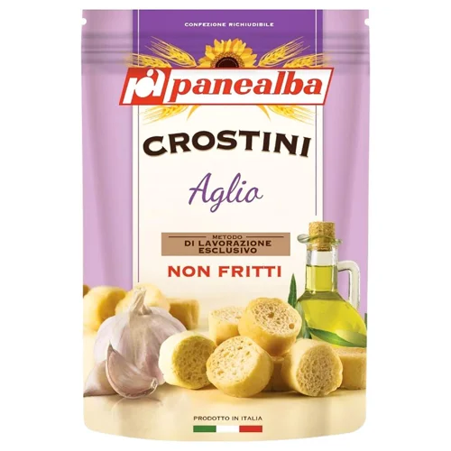 Грінки Panealba Crosrtini солоні з часником 100г