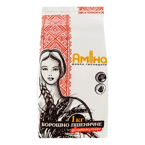 Борошно пшеничне цільнозернове Аміна м/у 1кг