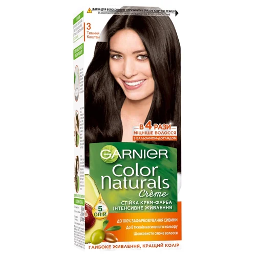 Фарба для волосся Garnier Color Naturals з 3-ма оліями №3 Темний каштан