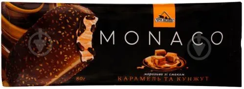 Морозиво Три Ведмеді Monaco карамель-кунжут глазуроване 75г