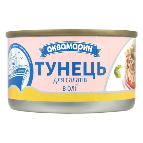 Тунець для салатів в олії Аквамарин з/б 85г