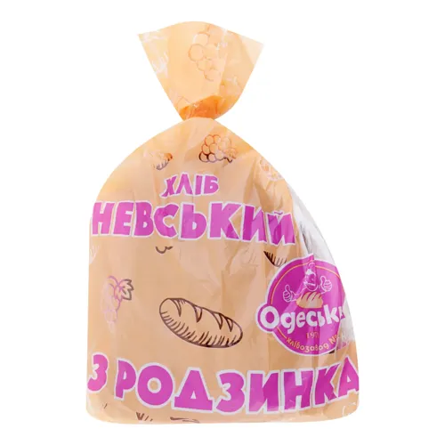 Хліб житньо-пшеничний половинка в нарізці Невський з родзинками Одеський хлібозавод №4 м/у 450г
