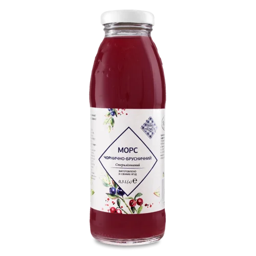 Морс Чернично-Брусничний Вищого Ґатунку, С/Б 300мл