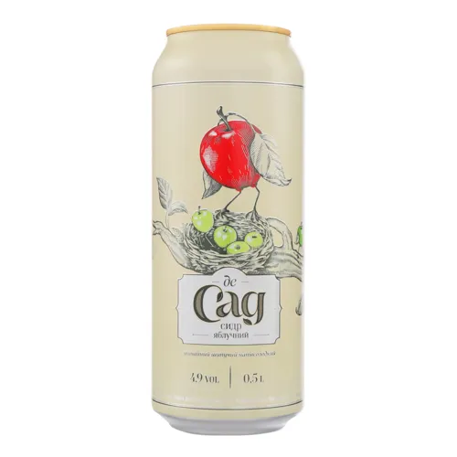 Сидр 0.5л 4.9% яблучний шипучий напівсолодкий Де Сад