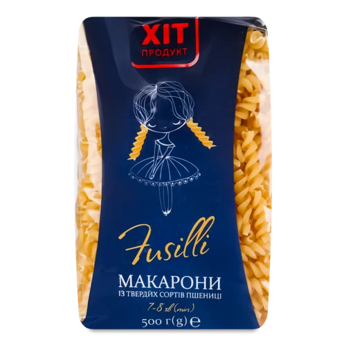 Макаронні Вироби Fusilli Вищого Ґатунку, 500г