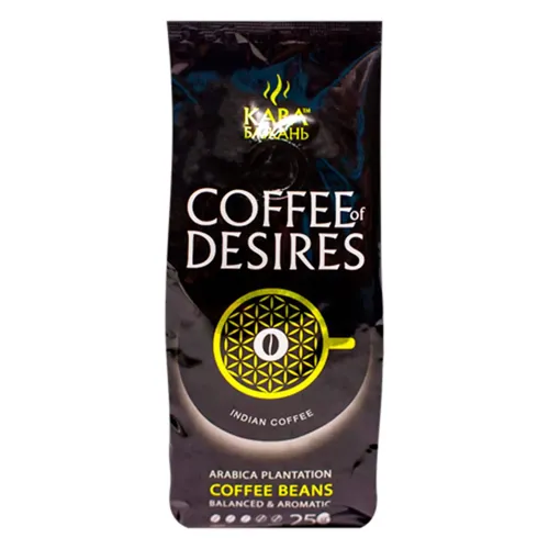 Кава в зернах смажена з кофеїном Арабіка Кава Бажань 250г