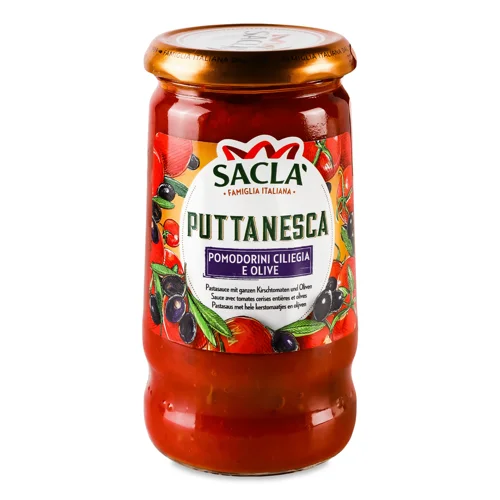 Соус Sacla` Путтанеска томатний з оливками,350г