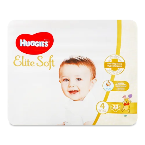 Підгузки Дитячі 8-14 кг 4 Elite Soft Huggies 33 шт, в/ґ