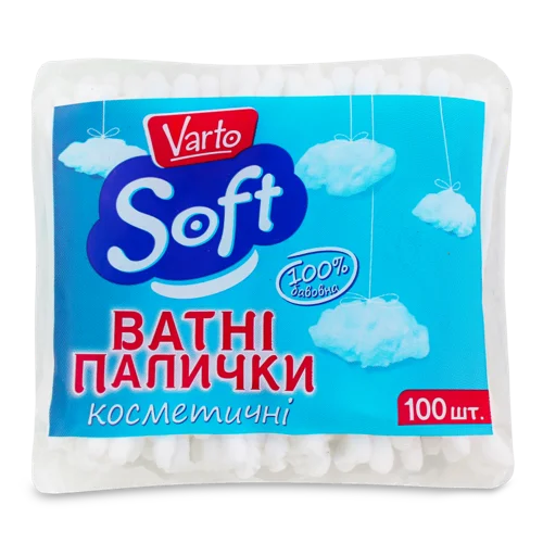 Ватні Палички Косметичні Soft Varto, 100шт, в/с