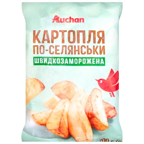 Картопля Auchan По-селянськи швидкозаморожена 700г