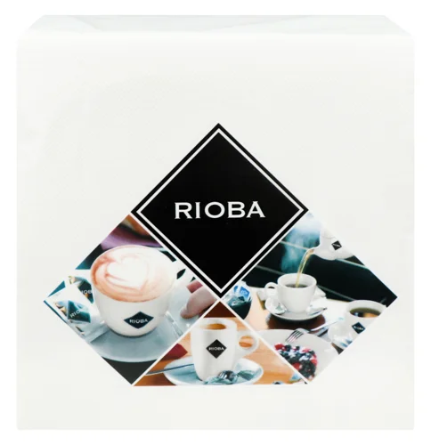 Ріоба Серветки 33x33 см, 50 л, білий, в/к, перший ґатунок