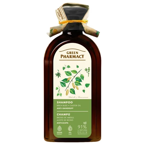 Шампунь Green Pharmacy проти лупи березові бруньки і касторова олія для всіх типів волосся 350мл