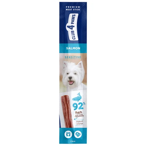 Ласощі для собак Club 4 Paws Premium з лососем паличка для чутливого травлення 12г