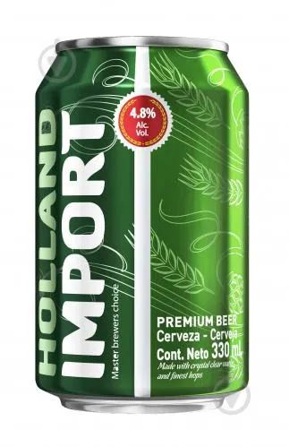 Пиво Holland Import світле фільтроване ж/б 4,8% 0,33л