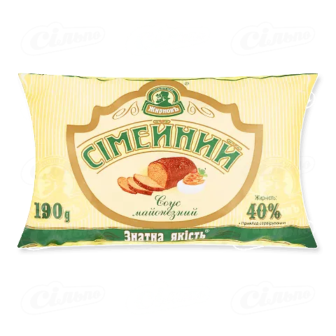 Соус «Жирновъ» «Сімейний» майонезний 40% пластикова упаковка, 190г