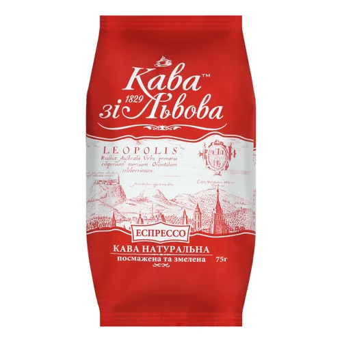 Кава натуральна смажена мелена Еспрессо Кава Зі Львова м/у 75г