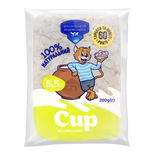 Сир кисломолочний 5.5% Франківський молокозавод м/у 200г