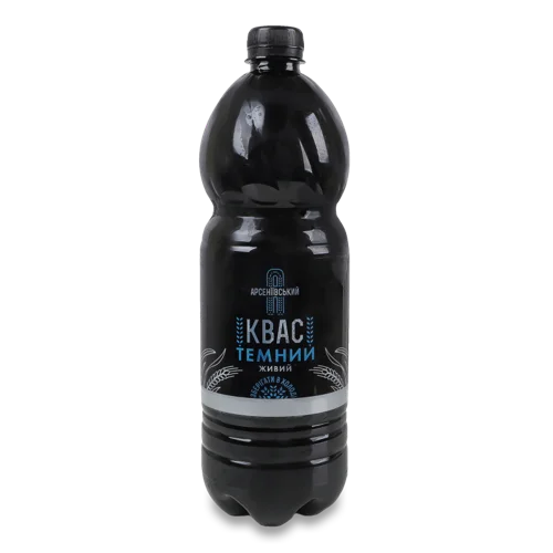 Напій Бродіння Фільтрований Непастеризований Живий Темний Квас Арсеніївський, п/пл 1л