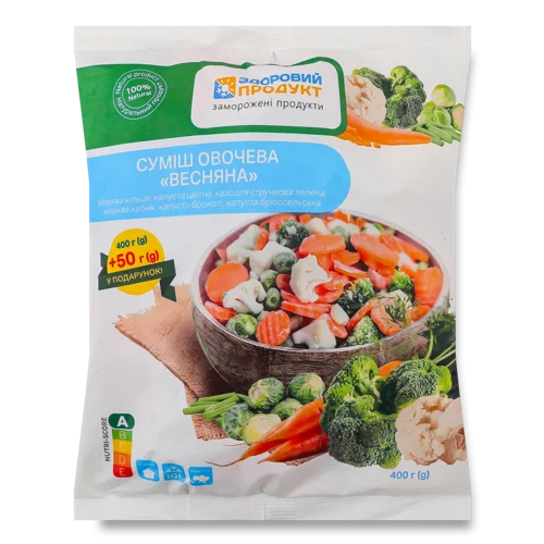 Овочева Суміш Швидкозаморожена Весняна, Здоровий Продукт, 400 г