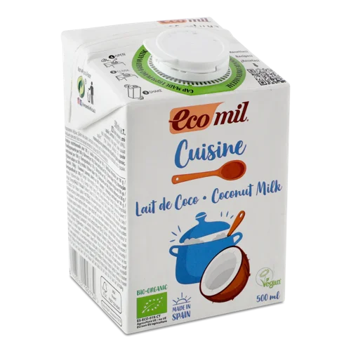 Рослинні Вершки з Кокосу Органічні Ecomil, Т/п, 500мл