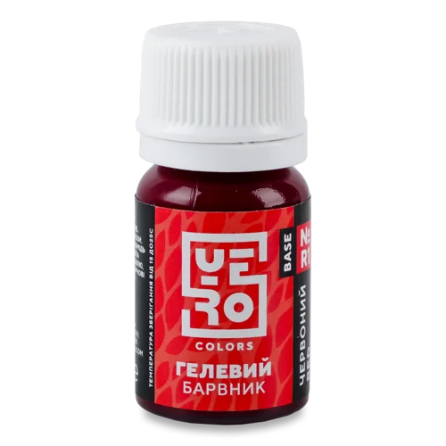 Харчовий Гелевий Барвник Водорозчинний №R1 Червоний Yero Colors, п/пл 20г