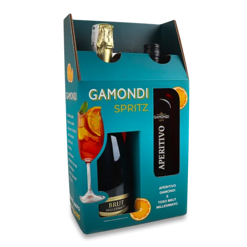 Напій На Основі Вина В/ґ 0.75л 13.5% Aperitivo + Ігристе Вино В/ґ 0.75л 12% Brut Millesimato Toso Spritz Gamondi, 1шт