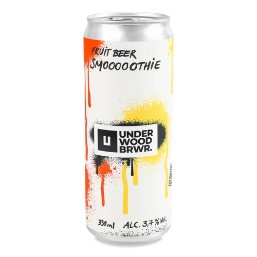 Пиво Світле Нефільтроване Непастеризоване Smooooothie Underwood Brewery, 0.33л, 3.7% в/ґ, з/б