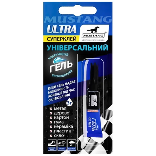 Суперклей Mustang Ultra Гель Універсальний 3г