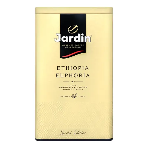 Кава натуральна середньообсмажена мелена Ethiopia Euphoria Jardin з залізної банки 250г