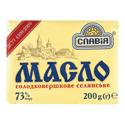 Масло 73% солодковершкове Селянське Славія м/у 200г