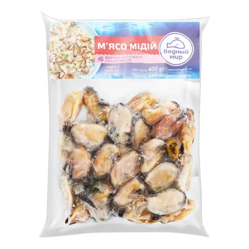 М'ясо мідій глазуроване Водний світ варено-морожене 400г