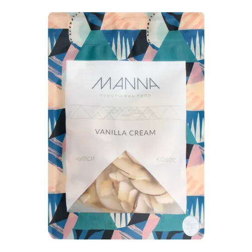 Чіпси кокосові веганські Vanilla cream Manna д/п 50г
