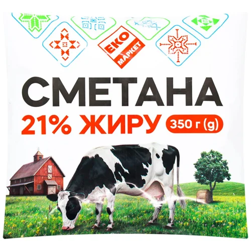 Сметана Еко Маркет 21% 350г