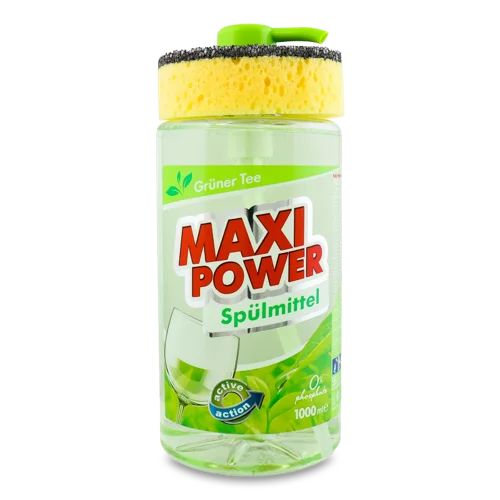 Засіб для Миття Посуду Зелений Чай Maxi Power, 1л
