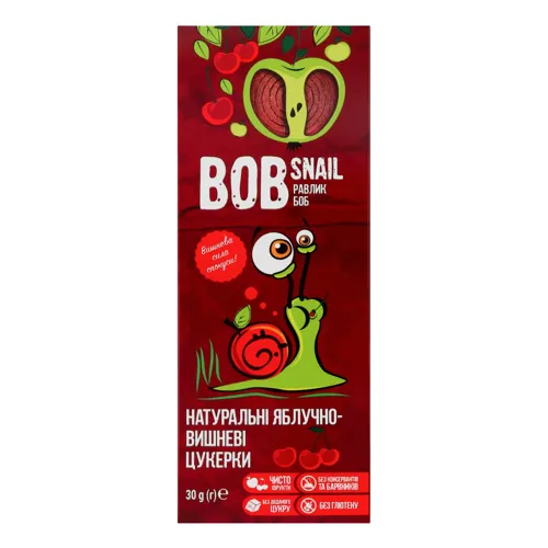 Цукерки фруктові натуральні Яблуко-вишня Bob Snail